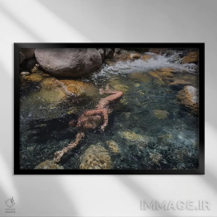 تابلو دکوراتیو جریان اثر گرگوری پرسکات - نمای قابدار مشکی