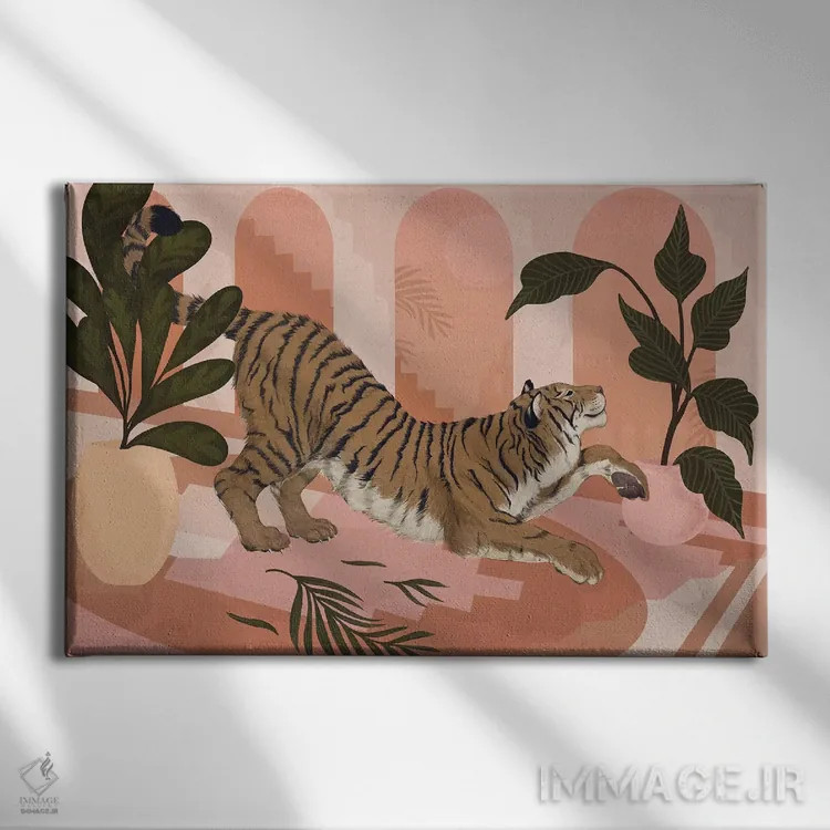 تابلو دکوراتیو ببر خونسرد اثر لورا گریوز - نمای روبهرو روی دیوار