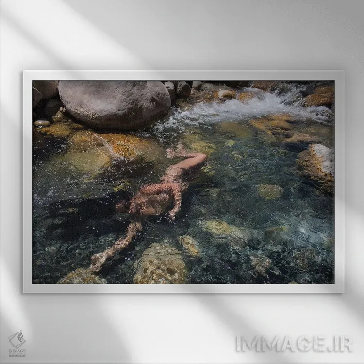 تابلو دکوراتیو جریان اثر گرگوری پرسکات - نمای قابدار سفید