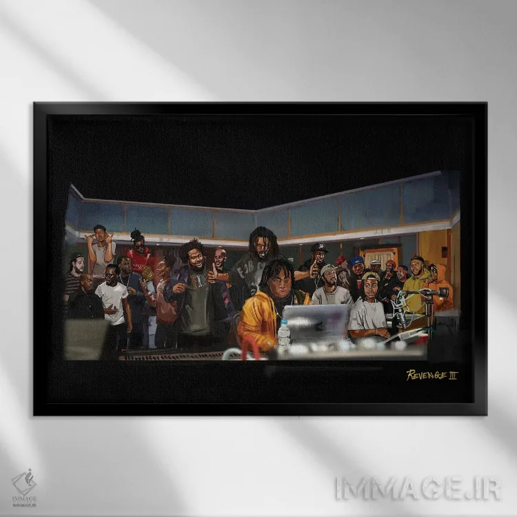 تابلو دکوراتیو کمپ رپ اثر گوردون رو - نمای قابدار مشکی