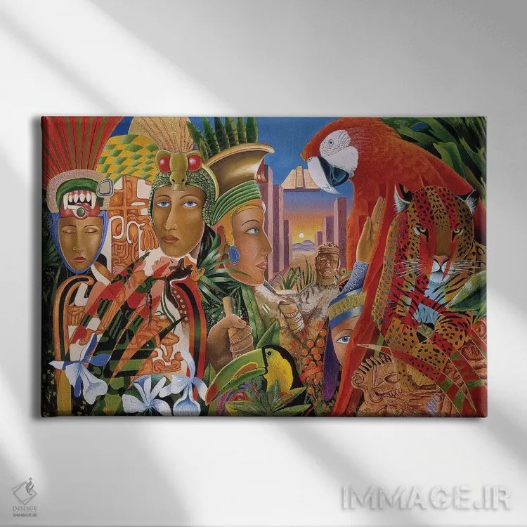 تابلو دکوراتیو روزهای آزتک اثر گرائیم استیونسون - نمای روبهرو روی دیوار