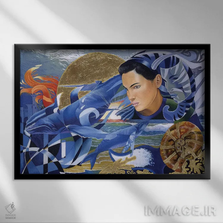 تابلو دکوراتیو برخاستن آتلانتیس اثر گرائیم استیونسون - نمای قابدار مشکی