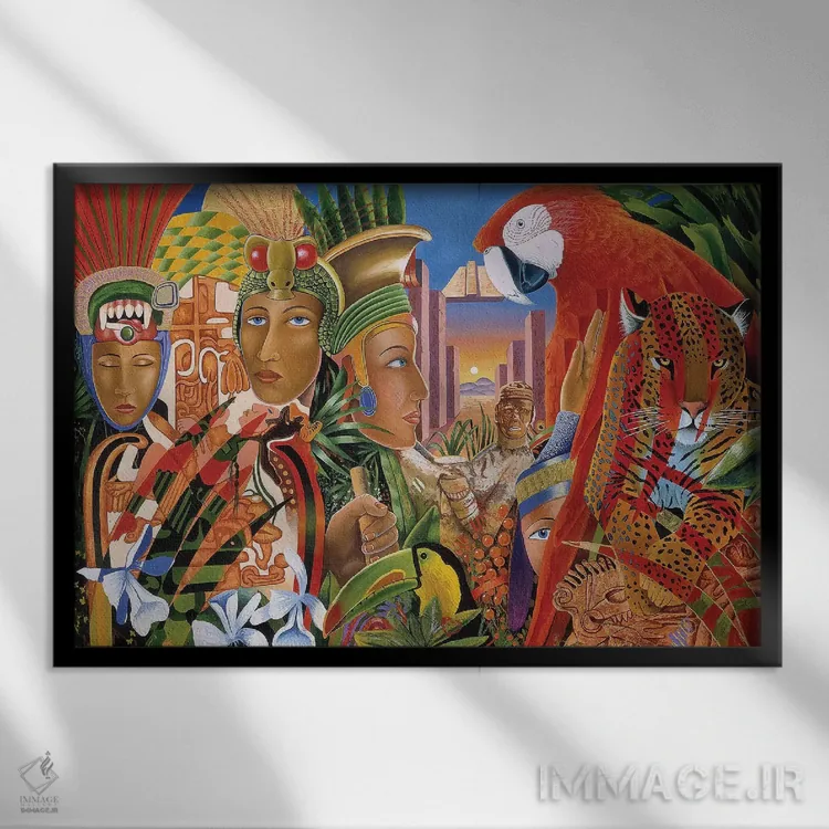 تابلو دکوراتیو روزهای آزتک اثر گرائیم استیونسون - نمای قابدار مشکی