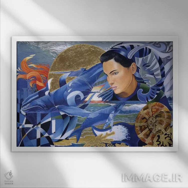 تابلو دکوراتیو برخاستن آتلانتیس اثر گرائیم استیونسون - نمای قابدار سفید