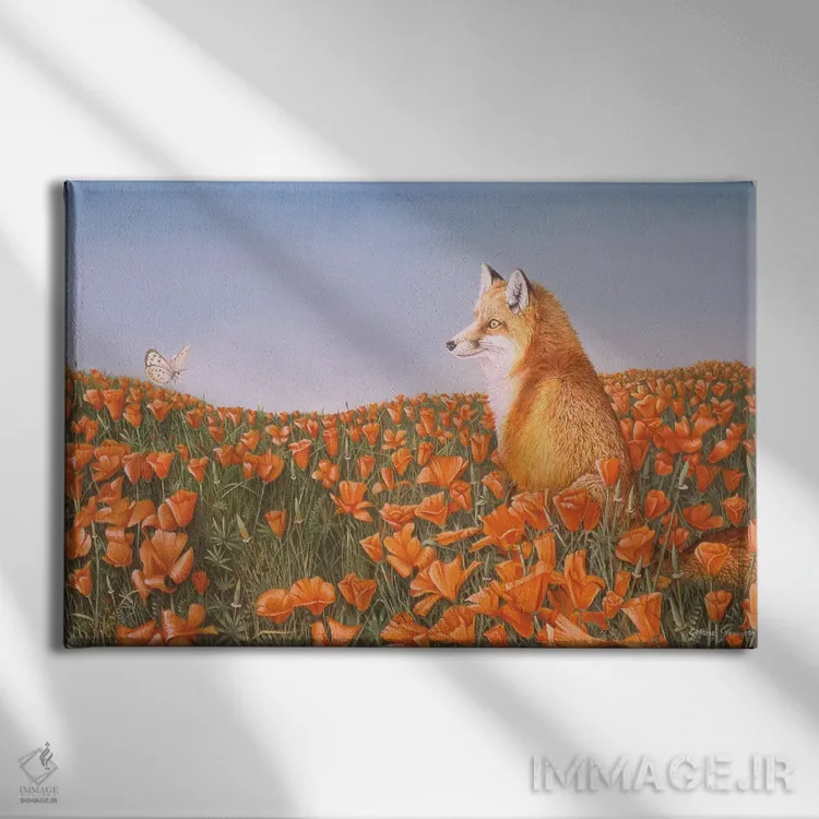 تابلو دکوراتیو گلبرگ های کنجکاو اثر گرائیم استیونسون - نمای روبهرو روی دیوار