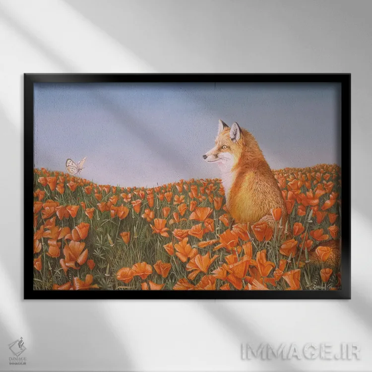 تابلو دکوراتیو گلبرگ های کنجکاو اثر گرائیم استیونسون - نمای قابدار مشکی