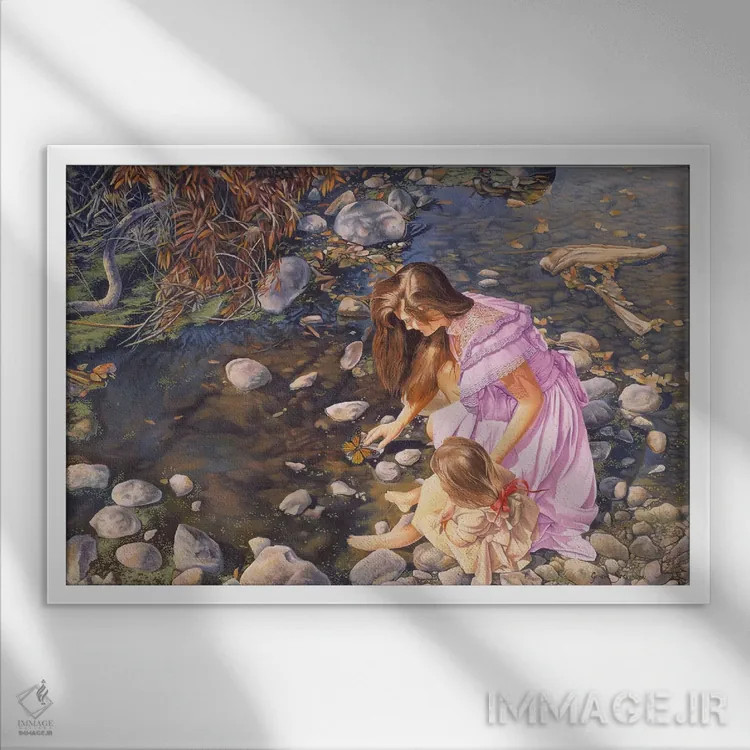 تابلو دکوراتیو عصر معصومیت اثر گرائیم استیونسون - نمای قابدار سفید