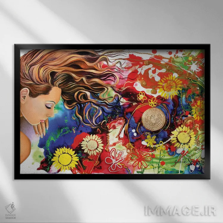 تابلو دکوراتیو خواب در باغ اثر گرائیم استیونسون - نمای قابدار مشکی