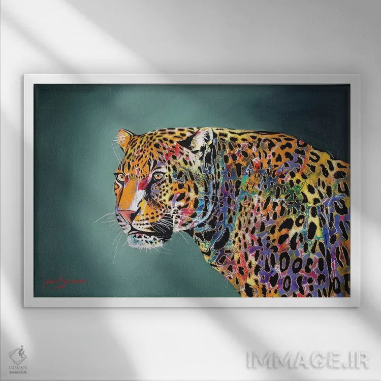 تابلو دکوراتیو صبح جگوار اثر گرائیم استیونسون - نمای قابدار سفید