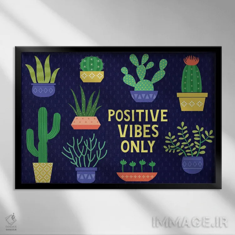 تابلو دکوراتیو فقط حس خوب اثر گیل ویلت - نمای قابدار مشکی