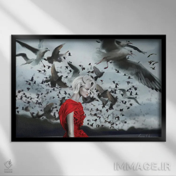 تابلو دکوراتیو پرندگان اثر جورج وی. آنتونیـو - نمای قابدار مشکی