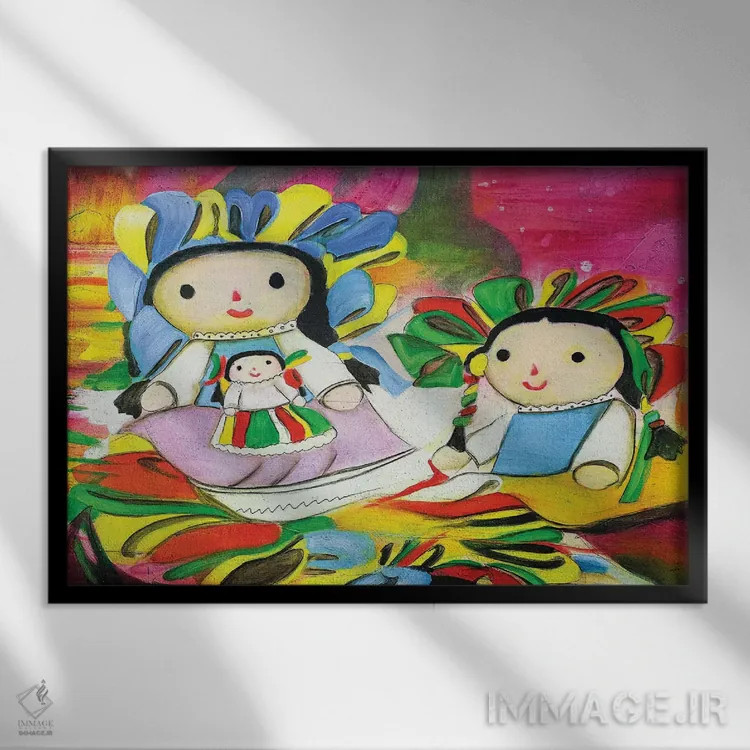 تابلو دکوراتیو اشتیاق مکزیکی ۱ اثر گابریلا ویارریل - نمای قابدار مشکی