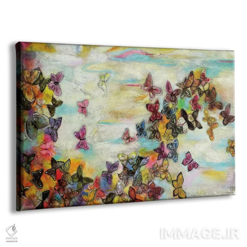 تابلو انتزاعی پروانه ها ۲ اثر گابریلا ویارریل - نمای پرسپکتیو محصول