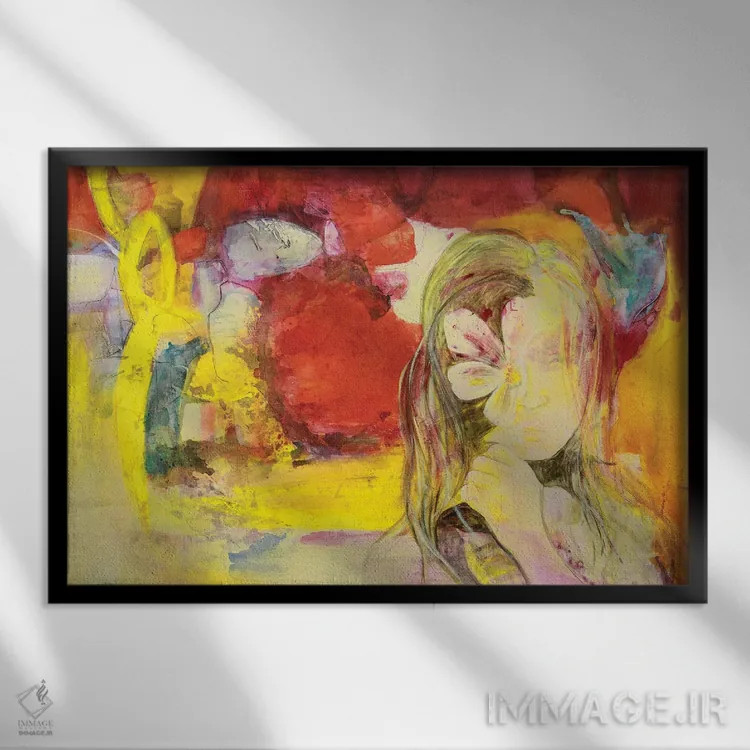 تابلو انتزاعی در سطح پوست اثر گابریلا ویارریل - نمای قابدار مشکی