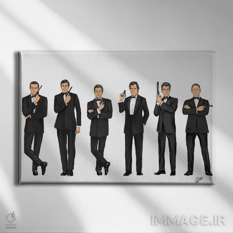 تابلو دکوراتیو جیمز باند ۰۰۷ اثر گاو نورتون - نمای روبهرو روی دیوار