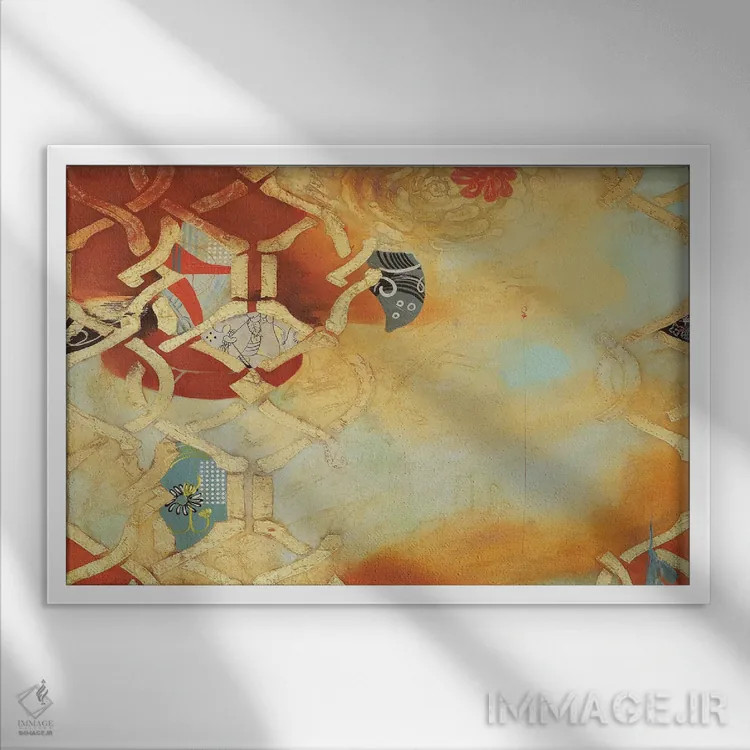 تابلو انتزاعی مجموعه معمایی ۳ اثر گابریلا ویارریل - نمای قابدار سفید