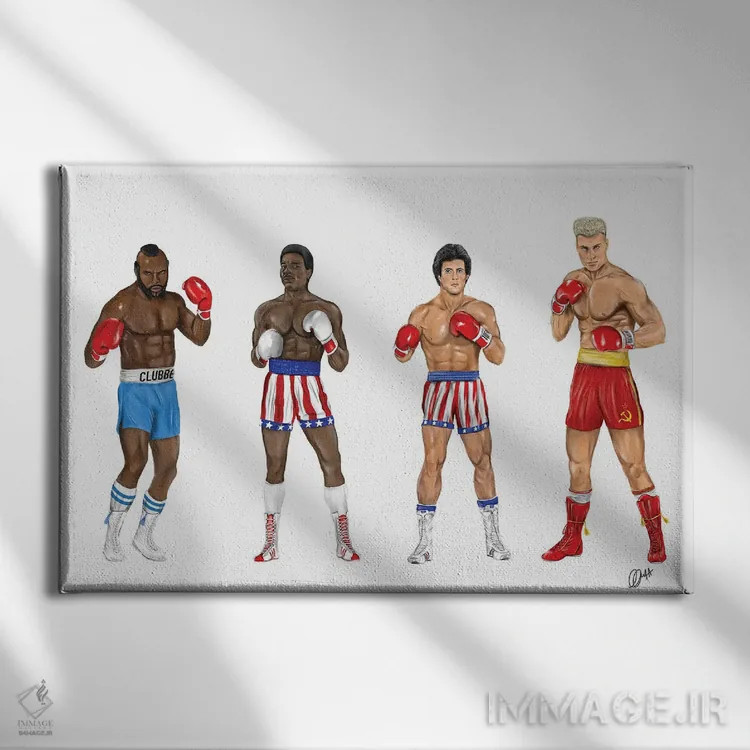 تابلو دکوراتیو راکی و دوستان اثر گاو نورتون - نمای روبهرو روی دیوار