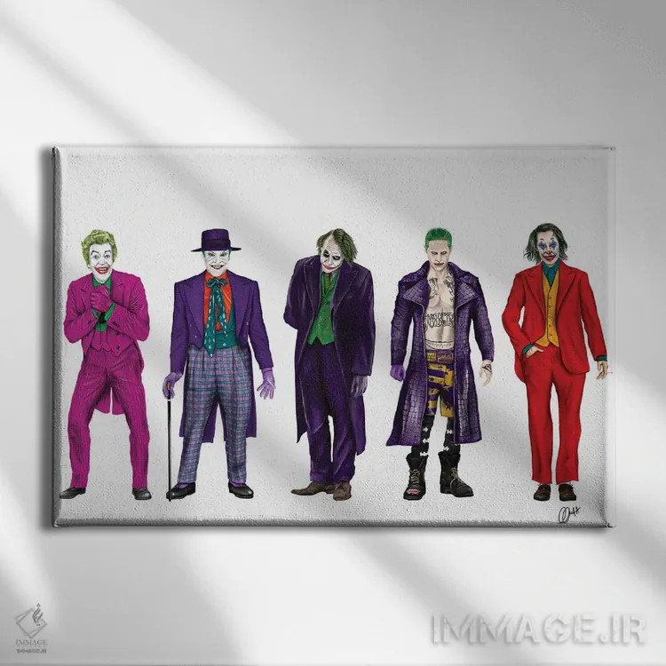 تابلو دکوراتیو تکامل جوکر اثر گاو نورتون - نمای روبهرو روی دیوار