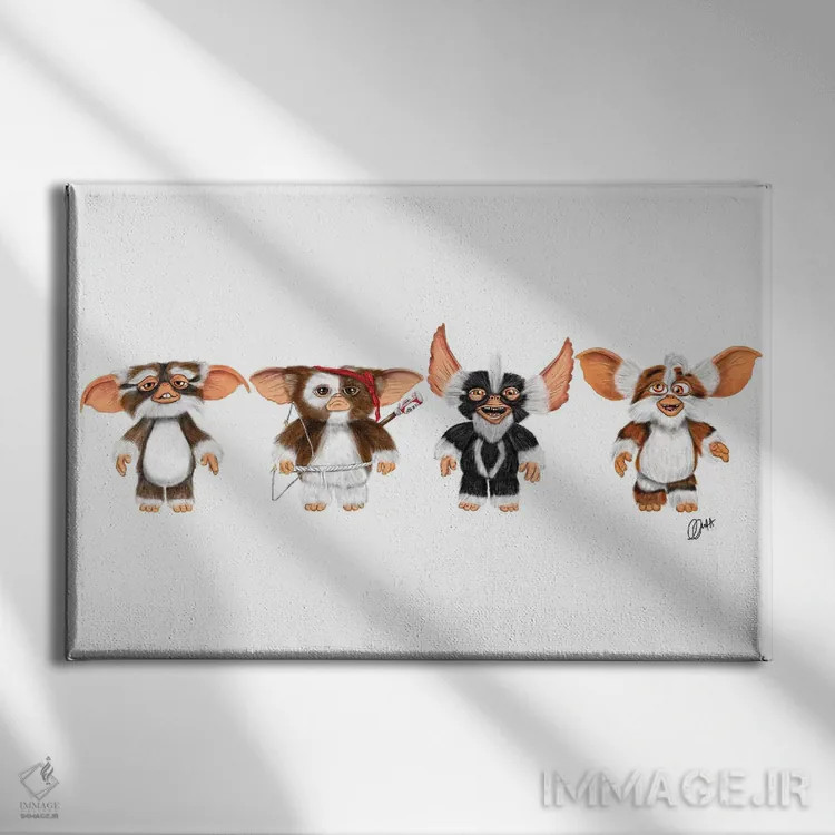 تابلو دکوراتیو گیزمو و گروه اثر گاو نورتون - نمای روبهرو روی دیوار