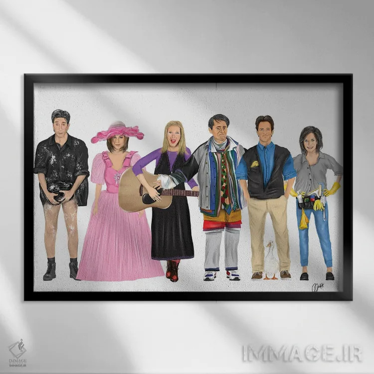 تابلو دکوراتیو فرندز اثر گاو نورتون - نمای قابدار مشکی