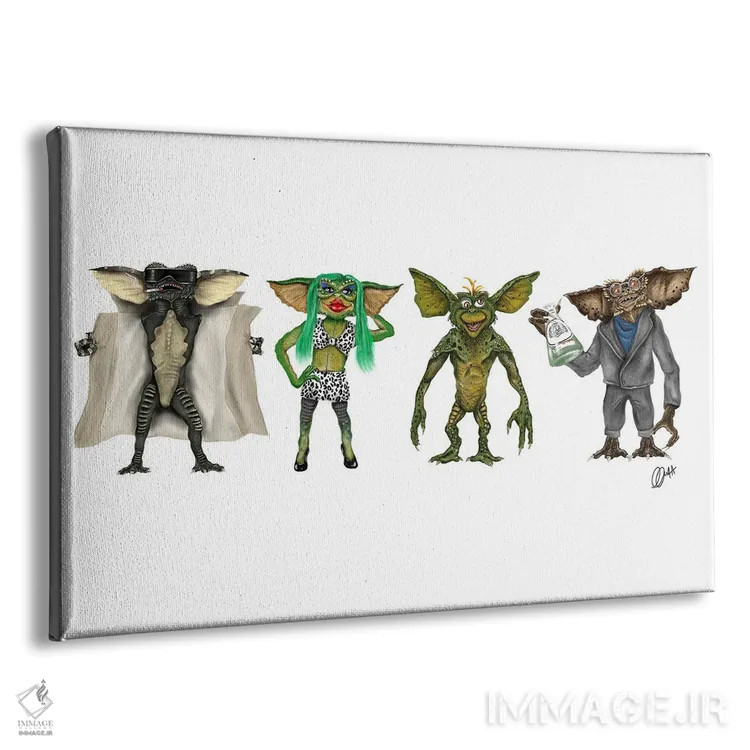 تابلو دکوراتیو گرملین ها اثر گاو نورتون - نمای پرسپکتیو محصول