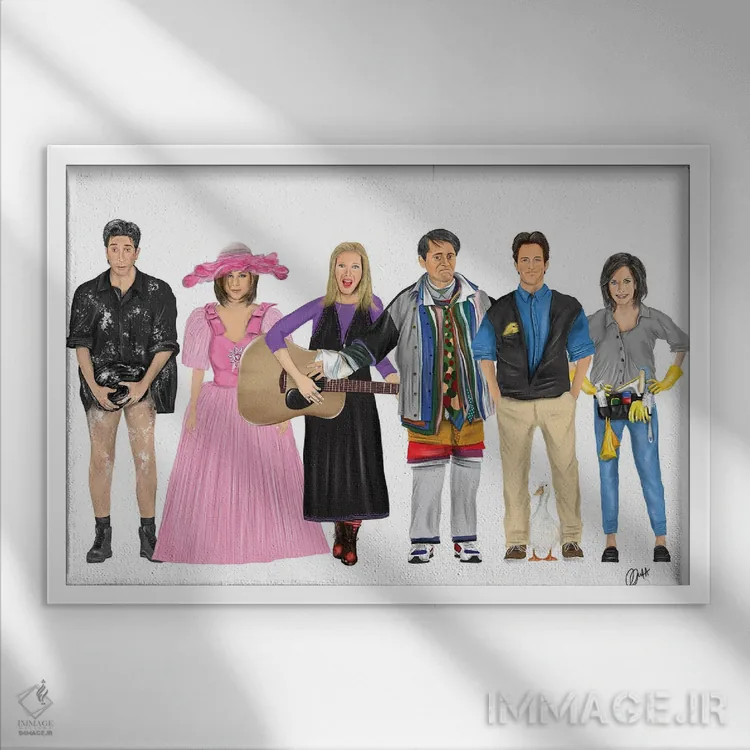 تابلو دکوراتیو فرندز اثر گاو نورتون - نمای قابدار سفید