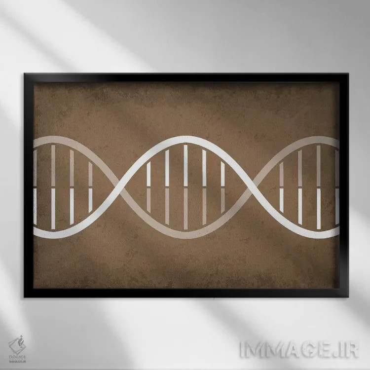 تابلو انتزاعی رشته DNA اثر گت یور نرد آن - نمای قابدار مشکی