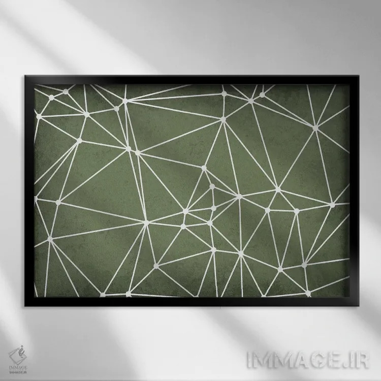 تابلو انتزاعی مثلث بندی دلانی اثر گت یور نرد آن - نمای قابدار مشکی