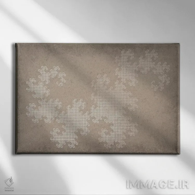 تابلو انتزاعی فراکتال منحنی اژدها اثر گت یور نرد آن - نمای روبهرو روی دیوار