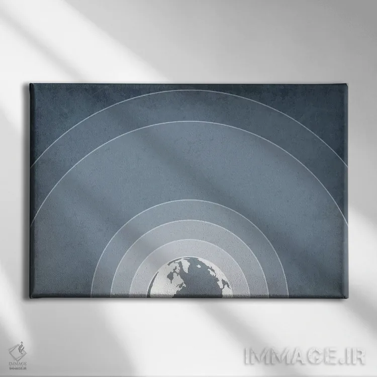 تابلو انتزاعی اتمسفر زمین اثر گت یور نرد آن - نمای روبهرو روی دیوار