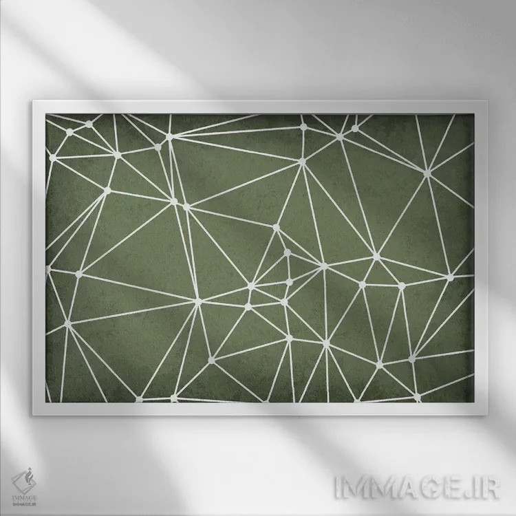 تابلو انتزاعی مثلث بندی دلانی اثر گت یور نرد آن - نمای قابدار سفید