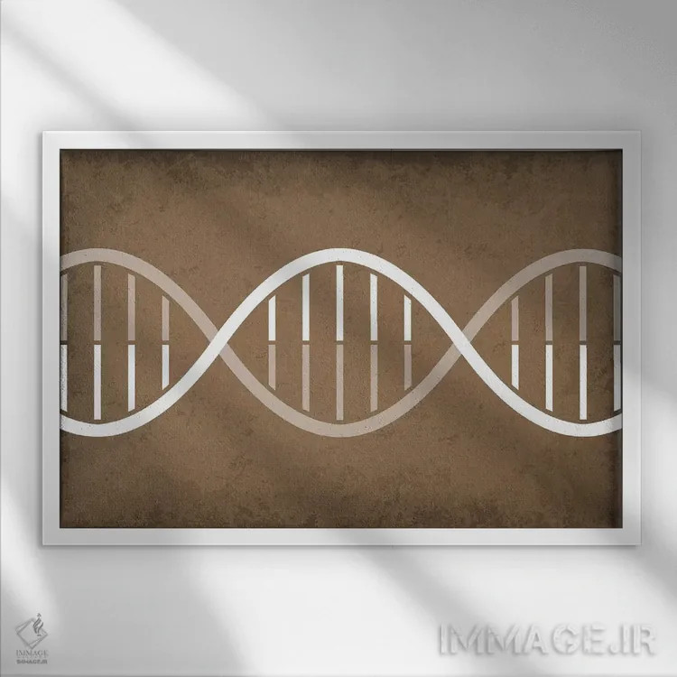 تابلو انتزاعی رشته DNA اثر گت یور نرد آن - نمای قابدار سفید