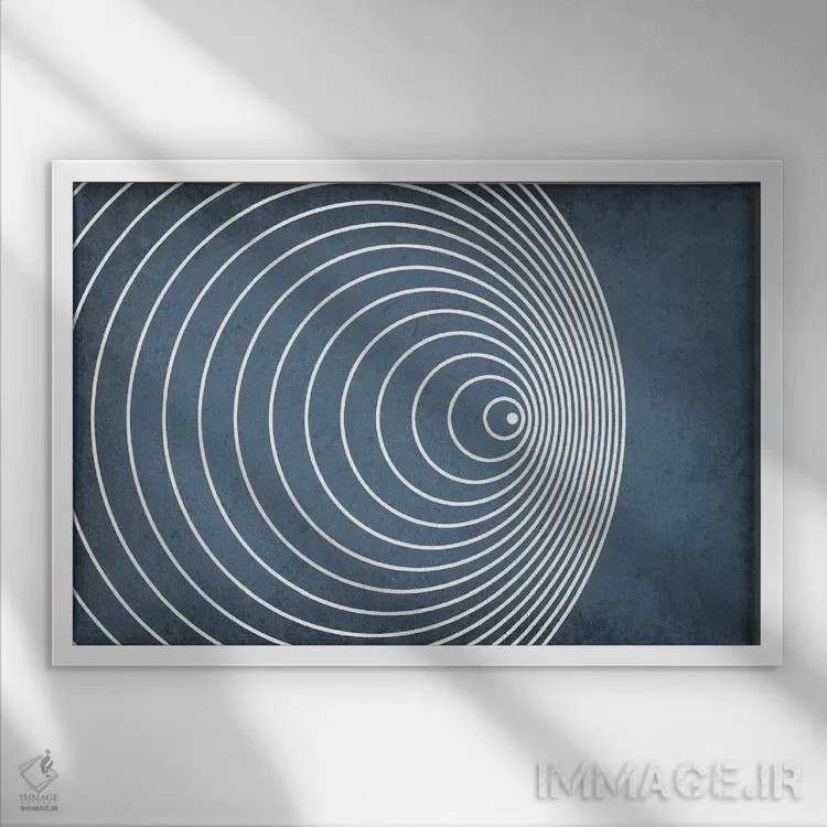 تابلو انتزاعی اثر دوپلر - نمای قابدار سفید