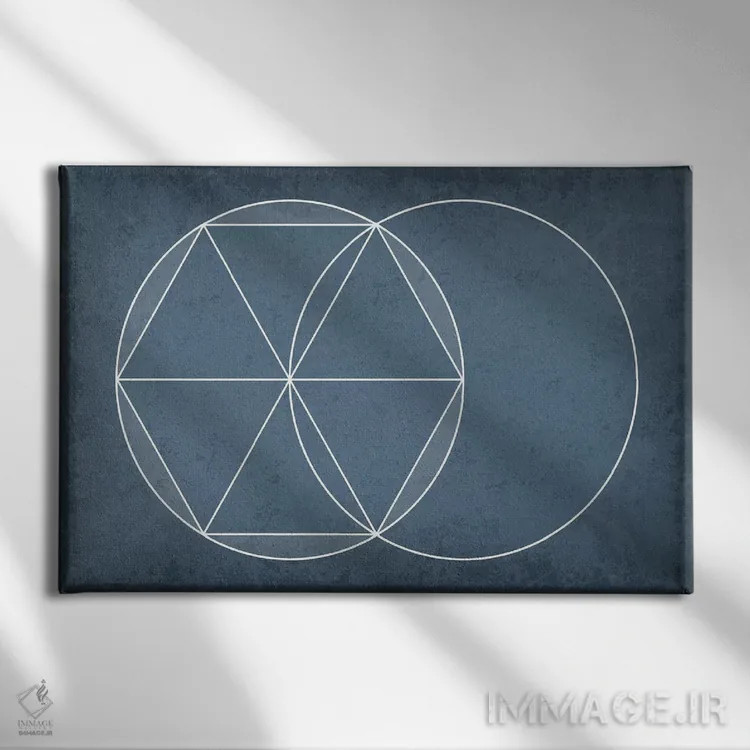 تابلو انتزاعی هندسه اقلیدسی اثر گت یور نرد آن - نمای روبهرو روی دیوار