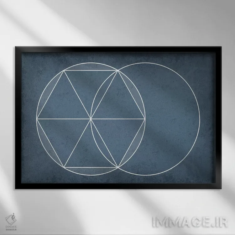 تابلو انتزاعی هندسه اقلیدسی اثر گت یور نرد آن - نمای قابدار مشکی