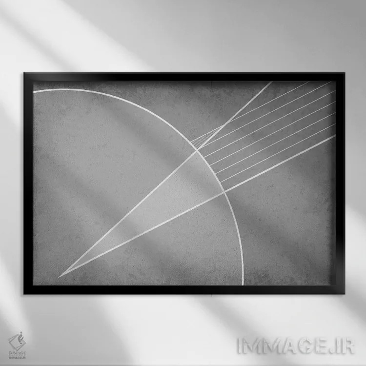 تابلو انتزاعی اندازه گیری اراتوستن اثر گت یور نرد آن - نمای قابدار مشکی