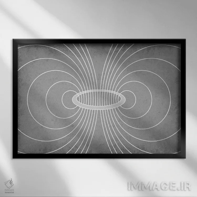 تابلو انتزاعی الکترومغناطیس اثر گت یور نرد آن - نمای قابدار مشکی