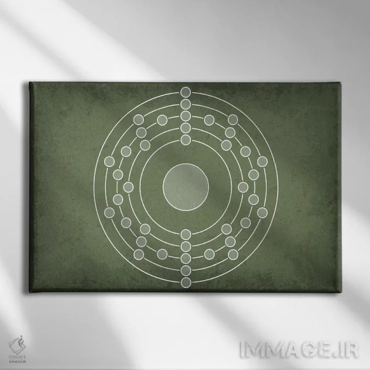 تابلو انتزاعی لایه الکترونی اثر گت یور نرد آن - نمای روبهرو روی دیوار