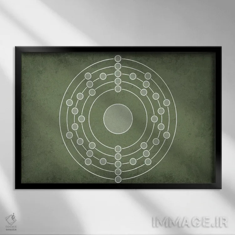 تابلو انتزاعی لایه الکترونی اثر گت یور نرد آن - نمای قابدار مشکی