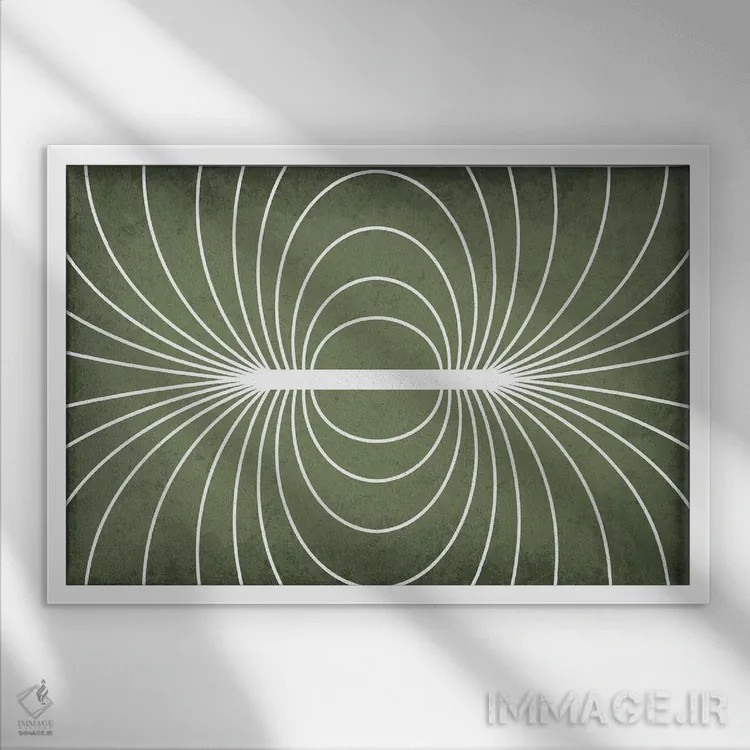 تابلو انتزاعی میدان مغناطیسی اثر گت یور نرد آن - نمای قابدار سفید