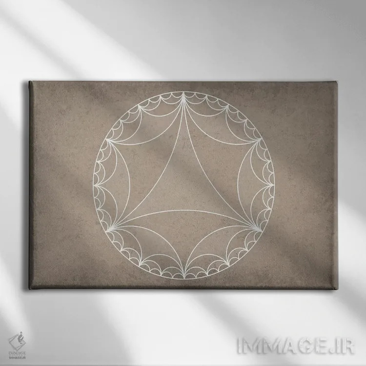 تابلو انتزاعی هندسه هذلولوی اثر گت یور نرد آن - نمای روبهرو روی دیوار