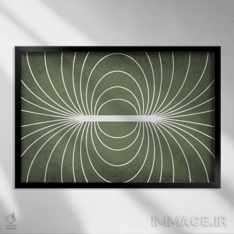 تابلو انتزاعی میدان مغناطیسی اثر گت یور نرد آن - نمای قابدار مشکی