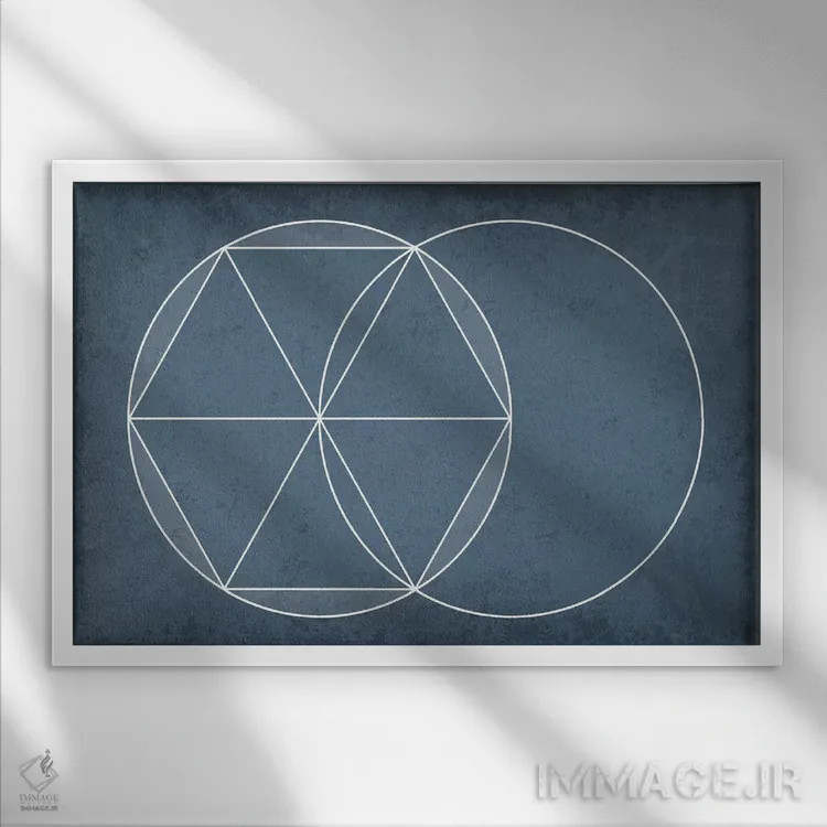 تابلو انتزاعی هندسه اقلیدسی اثر گت یور نرد آن - نمای قابدار سفید
