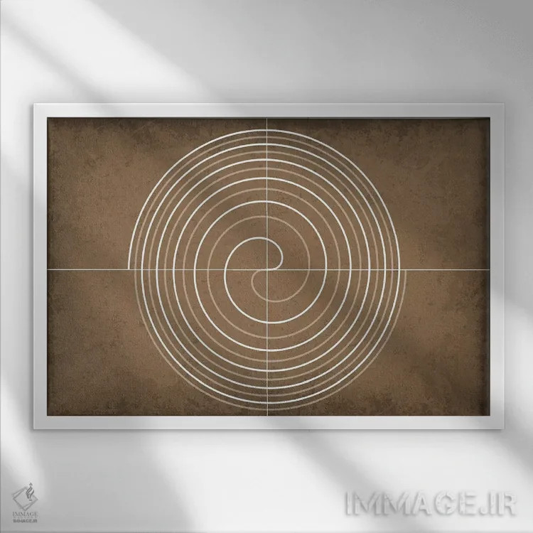 تابلو انتزاعی مارپیچ فرما اثر گت یور نرد آن - نمای قابدار سفید