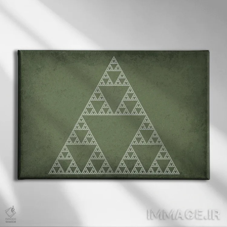 تابلو انتزاعی فراکتال مثلث سیرپینسکی اثر گت یور نرد آن - نمای روبهرو روی دیوار