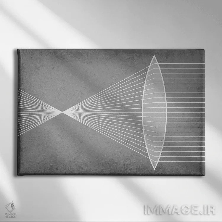 تابلو انتزاعی شکست نور از طریق عدسی محدب اثر گت یور نرد آن - نمای روبهرو روی دیوار