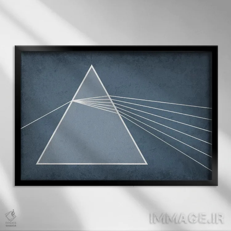 تابلو انتزاعی شکست نور از طریق منشور اثر گت یور نرد آن - نمای قابدار مشکی