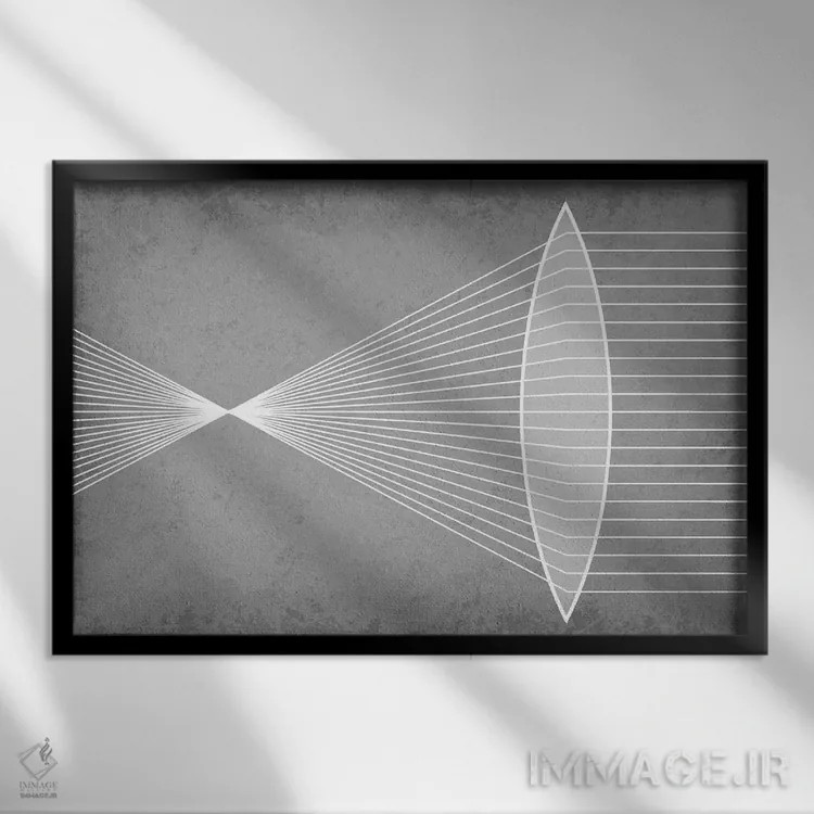 تابلو انتزاعی شکست نور از طریق عدسی محدب اثر گت یور نرد آن - نمای قابدار مشکی
