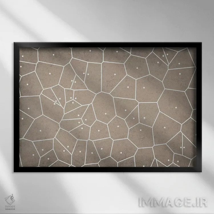 تابلو انتزاعی نمودار ورونوی اثر گت یور نرد آن - نمای قابدار مشکی