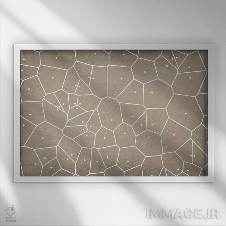 تابلو انتزاعی نمودار ورونوی اثر گت یور نرد آن - نمای قابدار سفید